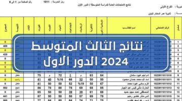 موقع نتاجنا نتائج الثالث متوسط الدور الأول pdf في العراق results.mlazemna.com
