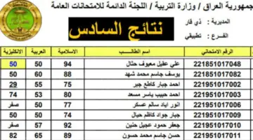 نتائجنا التعليمى.. نتائج السادس الاعدادى 2024 للمحافظة بغداد من خلال results.mlazemna