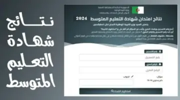 نتائج شهادة التعليم المتوسط 2024 عبر موقع الديوان الوطني الجزائري